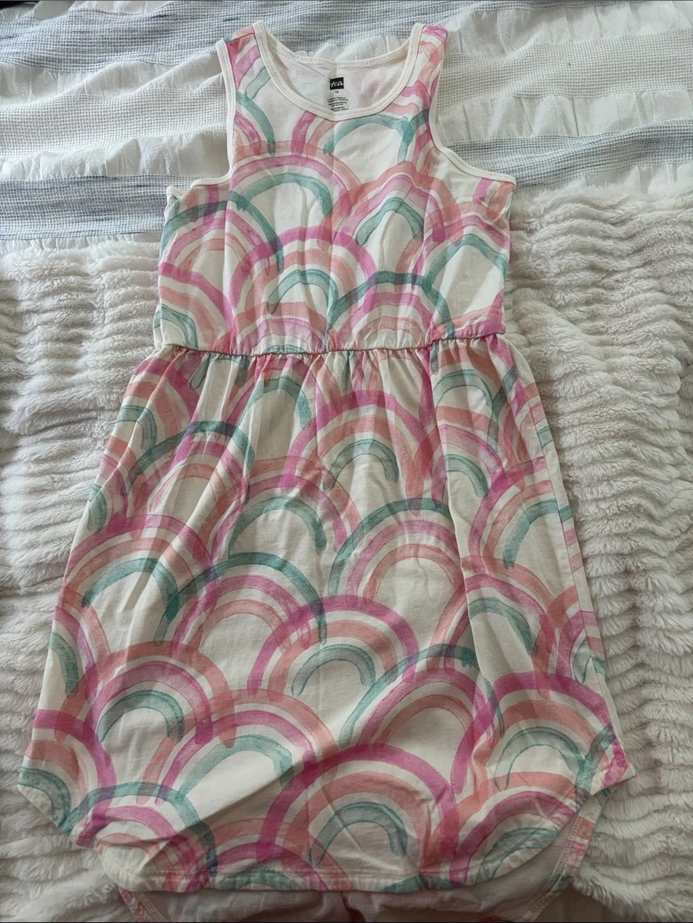 Tea Collection Pink & Teal Rainbow Tank Dress